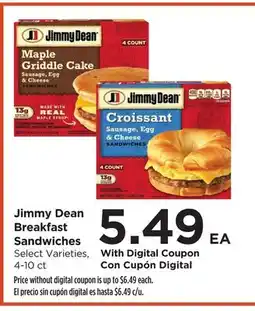 Food 4 Less Jimmy Dean Breakfast Sandwiches offer