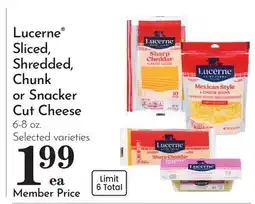 Pavilions Lucerne Sliced, Shredded, Chunk or Snacker Cut Cheese offer