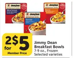 Albertsons Jimmy Dean Breakfast Bowls offer