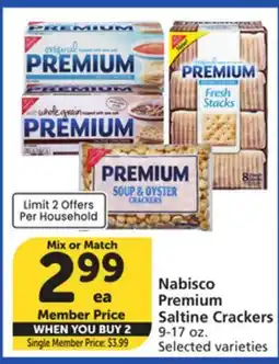 Albertsons Nabisco Premium Saltine Crackers offer
