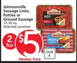 Albertsons Johnsonville Sausage Links, Patties or Ground Sausage offer