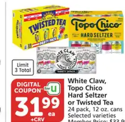 Vons White Claw, Topo Chico Hard Seltzer or Twisted Tea offer