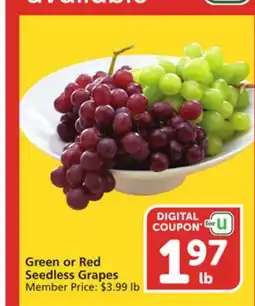 Vons Green or Red Seedless Grapes offer