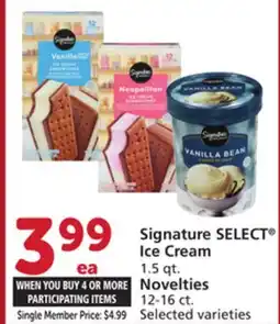 Vons Signature SELECT Ice Cream 1.5 qt. Novelties 12-16 ct offer