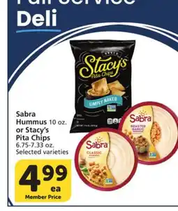 Vons Sabra Hummus 10 oz. or Stacy's Pita Chips 6.75-7.33 oz offer