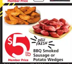Vons BBQ Smoked Sausage or Potato Wedges offer