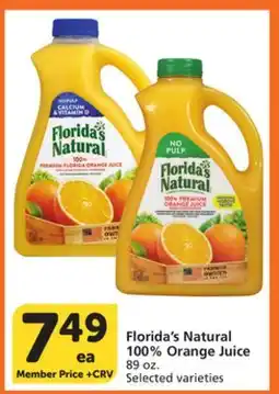 Vons Florida's Natural 100% Orange Juice offer