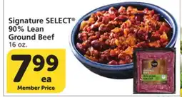 Vons Signature SELECT 90% Lean Ground Beef offer