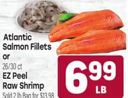 Tony’s Fresh Market Atlantic Salmon Fillets or 26/30 ct EZ Peel Raw Shrimp offer