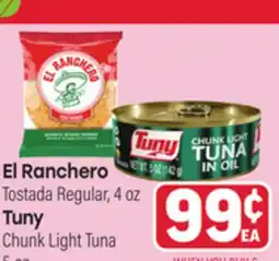 Tony’s Fresh Market El Ranchero Tostada Regular, 4oz Tuny Chunk Light Tuna 5oz offer