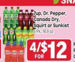 Tony’s Fresh Market 7up, Dr. Pepper, Canada Dry, Squirt or Sunkist offer