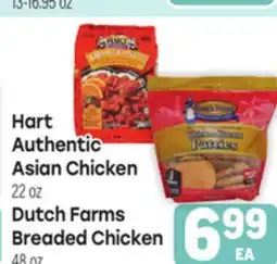 Tony’s Fresh Market Hart Authentic Asian Chicken or Dutch Farms Breaded Chicken offer