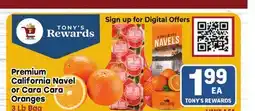 Tony’s Fresh Market Premium California Navel or Cara Cara Oranges offer