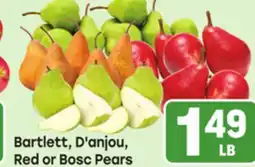 Tony’s Fresh Market Bartlett, D'anjou, Red or Bosc Pears offer
