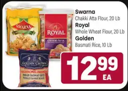 Tony’s Fresh Market Swarna Chakki Atta Flour, 20 Lb Royal Whole Wheat Flour, 20 Lb Golden Basmati Rice, 10 Lb offer