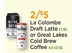 Heinen's La Colombe Draft Latte 11 OZ. or Great Lakes Cold Brew Coffee 9.6-12 OZ offer