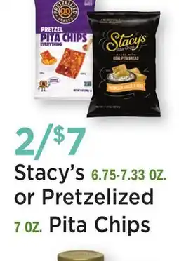 Heinen's Stacy's 6.75-7.33 OZ. or Pretzelized 7 OZ. Pita Chips offer