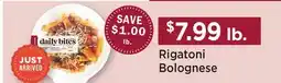 Heinen's Rigatoni Bolognese offer