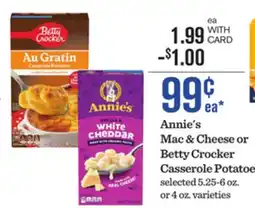 Mariano's Annie's Mac & Cheese or Betty Crocker Casserole Potatoes offer