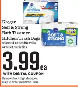 Mariano's Kroger Soft & Strong Bath Tissue or Kitchen Trash Bags offer