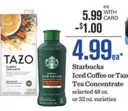 Mariano's Starbucks Iced Coffee or Tazo Tea Concentrate offer