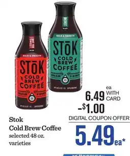 Mariano's Stok Cold Brew Coffee offer
