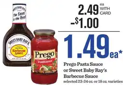 Mariano's Prego Pasta Sauce or Sweet Baby Ray's Barbecue Sauce offer