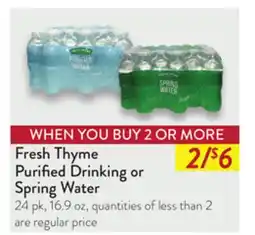 Fresh Thyme Fresh Thyme Purified Drinking or Spring Water offer