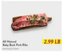 Fresh Thyme All-Natural Baby Back Pork Ribs offer