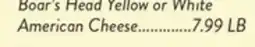 Fresh Thyme Boar's Head Yellow or White American Cheese offer