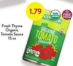Fresh Thyme Fresh Thyme Organic Tomato Sauce offer