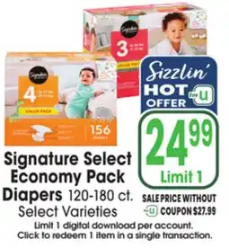Jewel-Osco Signature Select Economy Pack Diapers offer