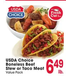 Jewel-Osco USDA Choice Boneless Beef Stew or Taco Meat offer