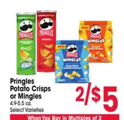 Jewel-Osco Pringles Potato Crisps or Mingles offer