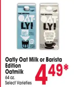 Jewel-Osco Oatly Oat Milk or Barista Edition Oatmilk offer