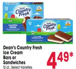 Jewel-Osco Dean's Country Fresh Ice Cream Bars or Sandwiches offer