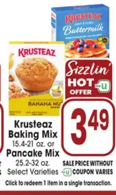 Jewel-Osco Krusteaz Baking Mix 15.4-21 oz. or Pancake Mix 25.2-32 oz offer