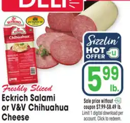 Jewel-Osco Eckrich Salami or V&V Chihuahua Cheese offer
