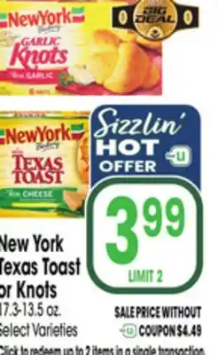 Jewel-Osco New York Texas Toast or Knots offer