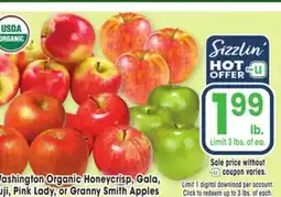 Jewel-Osco Washington Organic Honeycrisp, Gala, Fuji, Pink Lady, or Granny Smith Apples offer