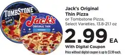 Food 4 Less Jack's Original Thin Pizza offer