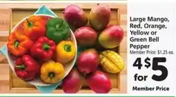 Safeway Large Mango, Red, Orange, Yellow or Green Bell Pepper offer