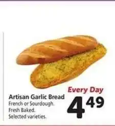 Safeway Artisan Garlic Bread offer