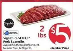 Safeway Signature SELECT Pork Spareribs offer
