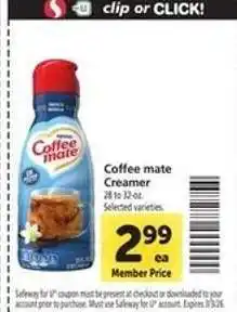 Safeway Coffee mate Creamer offer