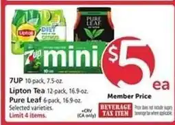 Safeway 7UP, Lipton Tea, Pure Leaf offer