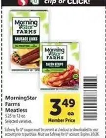 Safeway MorningStar Farms Meatless offer