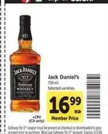 Safeway Jack Daniel's offer