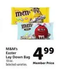 Safeway M&M's Easter Lay Down Bag offer
