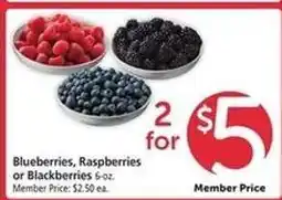 Safeway Blueberries, Raspberries or Blackberries offer